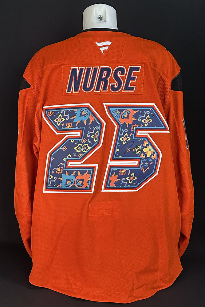 Darnell Nurse #25 - Autographed 2025-26 Edmonton Oilers South Asian Celebration Night Ltd Edition Fanatics Practice Jersey (Autographed Only / Not Worn)