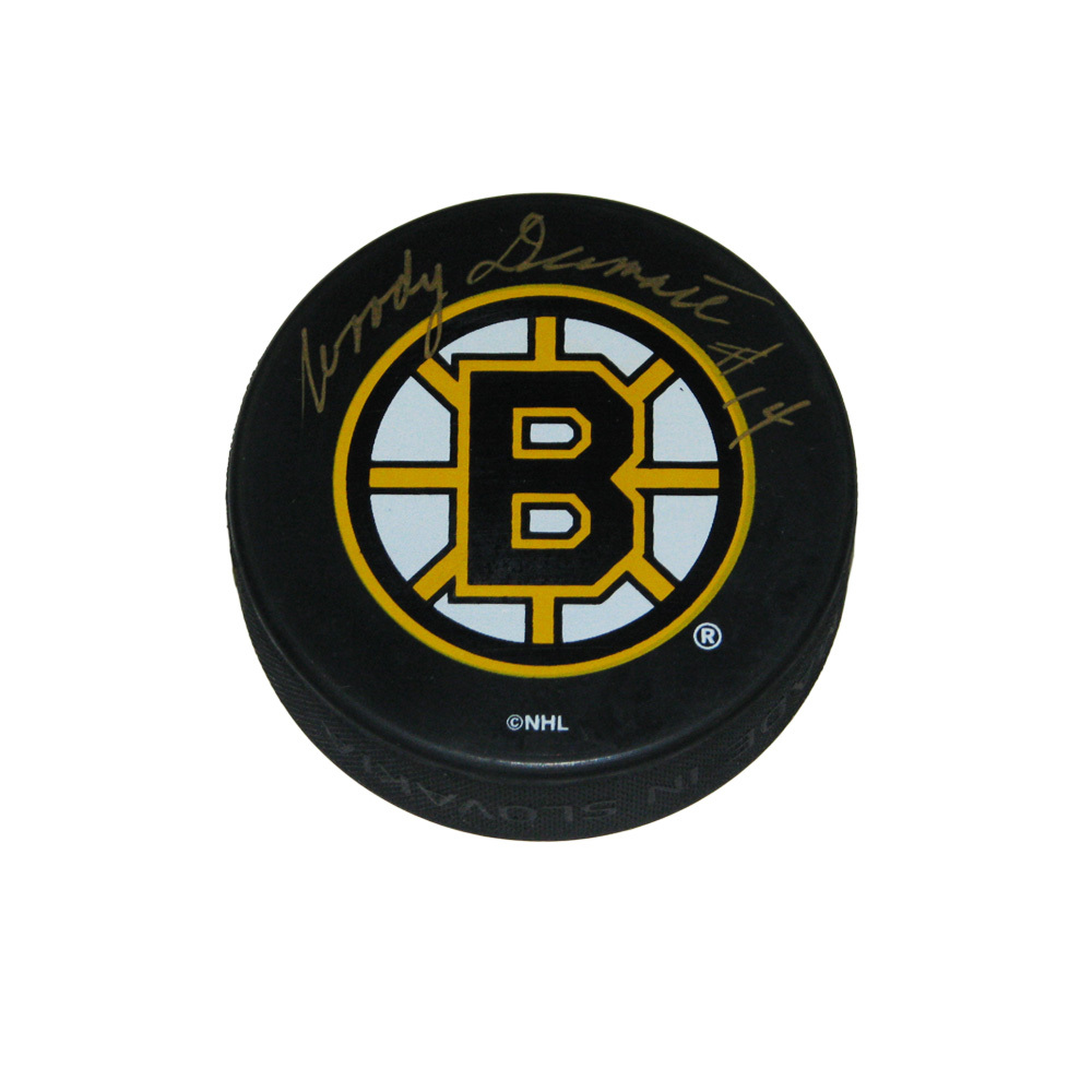 WOODY DUMART Signed Boston Bruins Puck