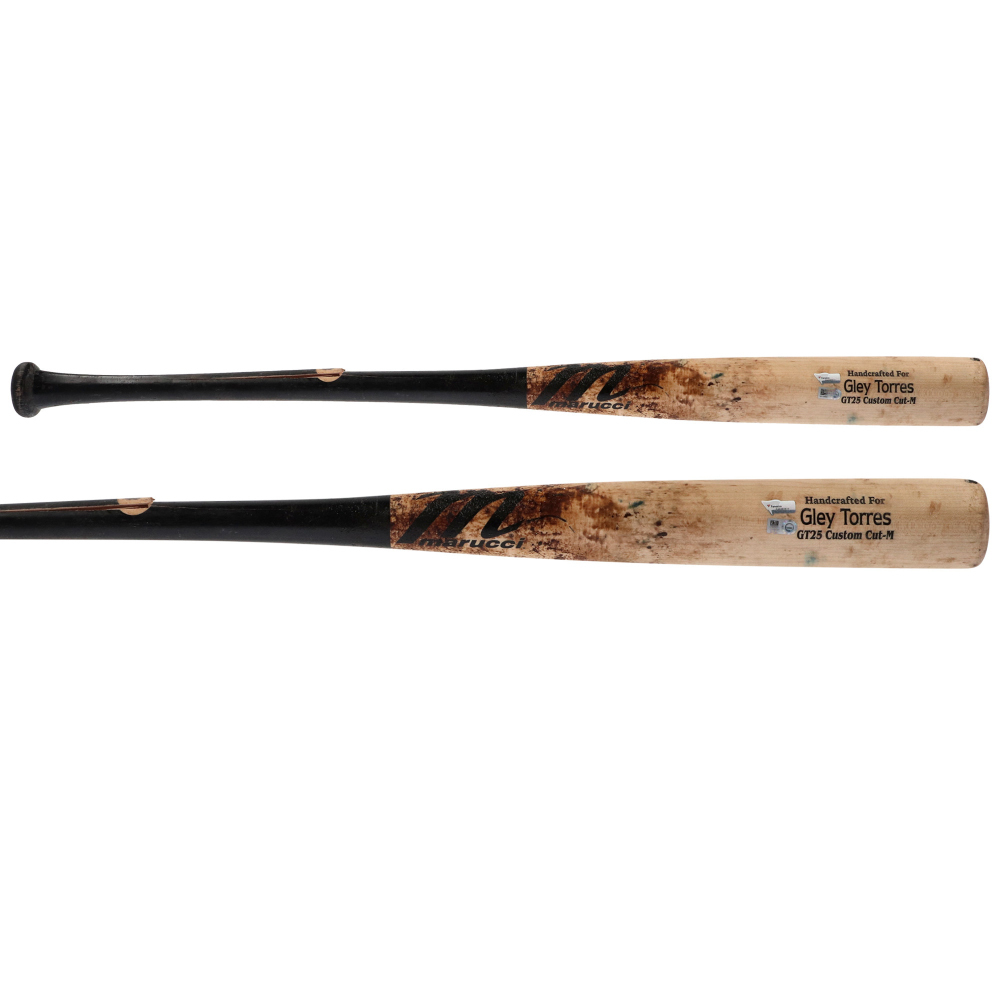 Gleyber Torres New York Yankees GameUsed Black Marucci Broken Bat vs