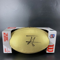 NFL - Lions Terrion Arnold Signed Gold Composite Football