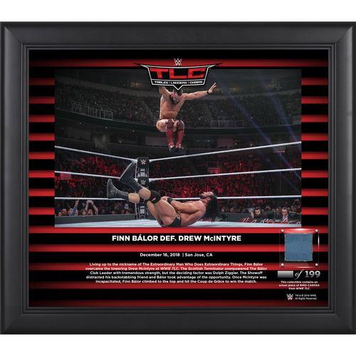 Finn Balor Framed 15'' x 17'' 2018 TLC Collage with Piece of Match-Used Canvas - #1 of a Limited Edition of 199