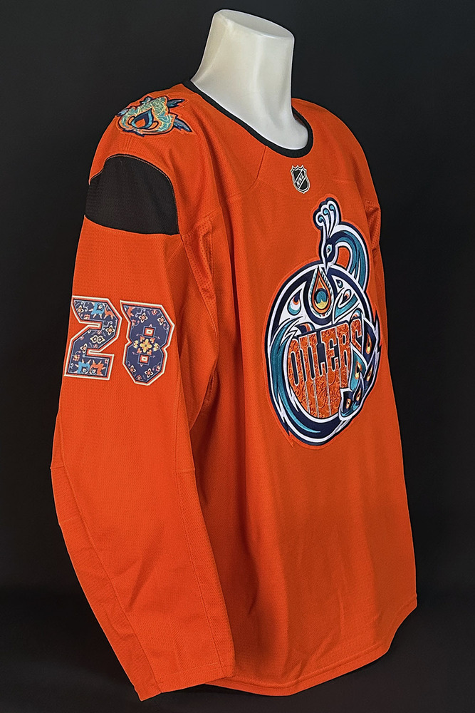 Jack Roslovic #28 - Autographed 2025-26 Edmonton Oilers South Asian Celebration Night Ltd Edition Fanatics Practice Jersey (Autographed Only / Not Worn)