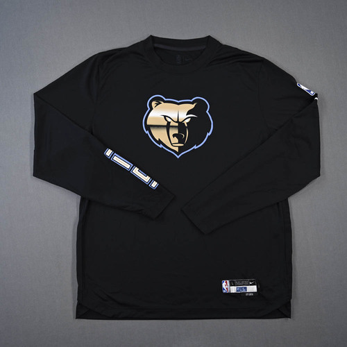 Image of Ziaire Williams - Memphis Grizzlies - Game-Issued City Edition Long-Sleeved Shooting Shirt - 2022-23 NBA Season