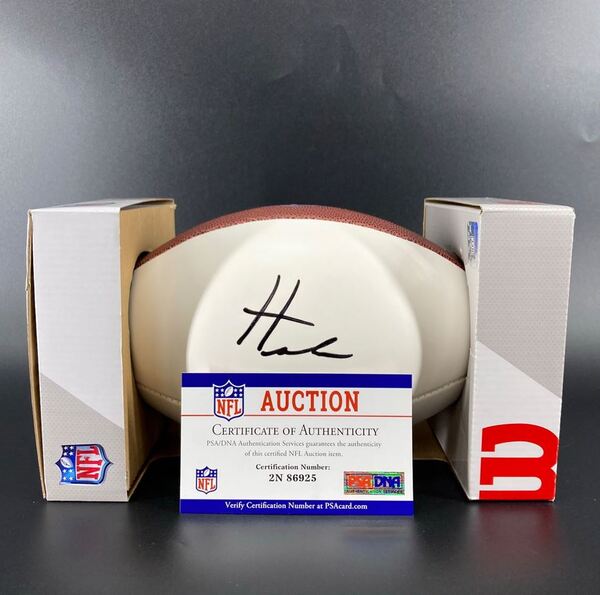 NFL - Lions Aidan Hutchinson signed white panel football