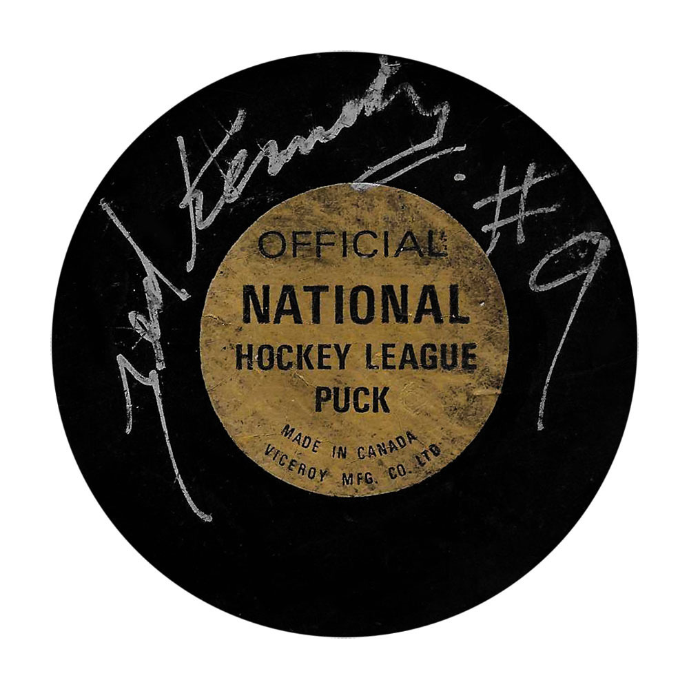 Ted Kennedy Autographed Vintage 1970s era NHL Official Viceroy Game Puck