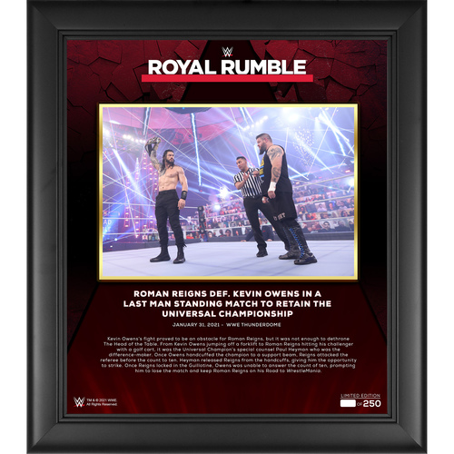 Roman Reigns Framed 15'' x 17'' 2021 Royal Rumble Collage - #1 of a Limited Edition of 250