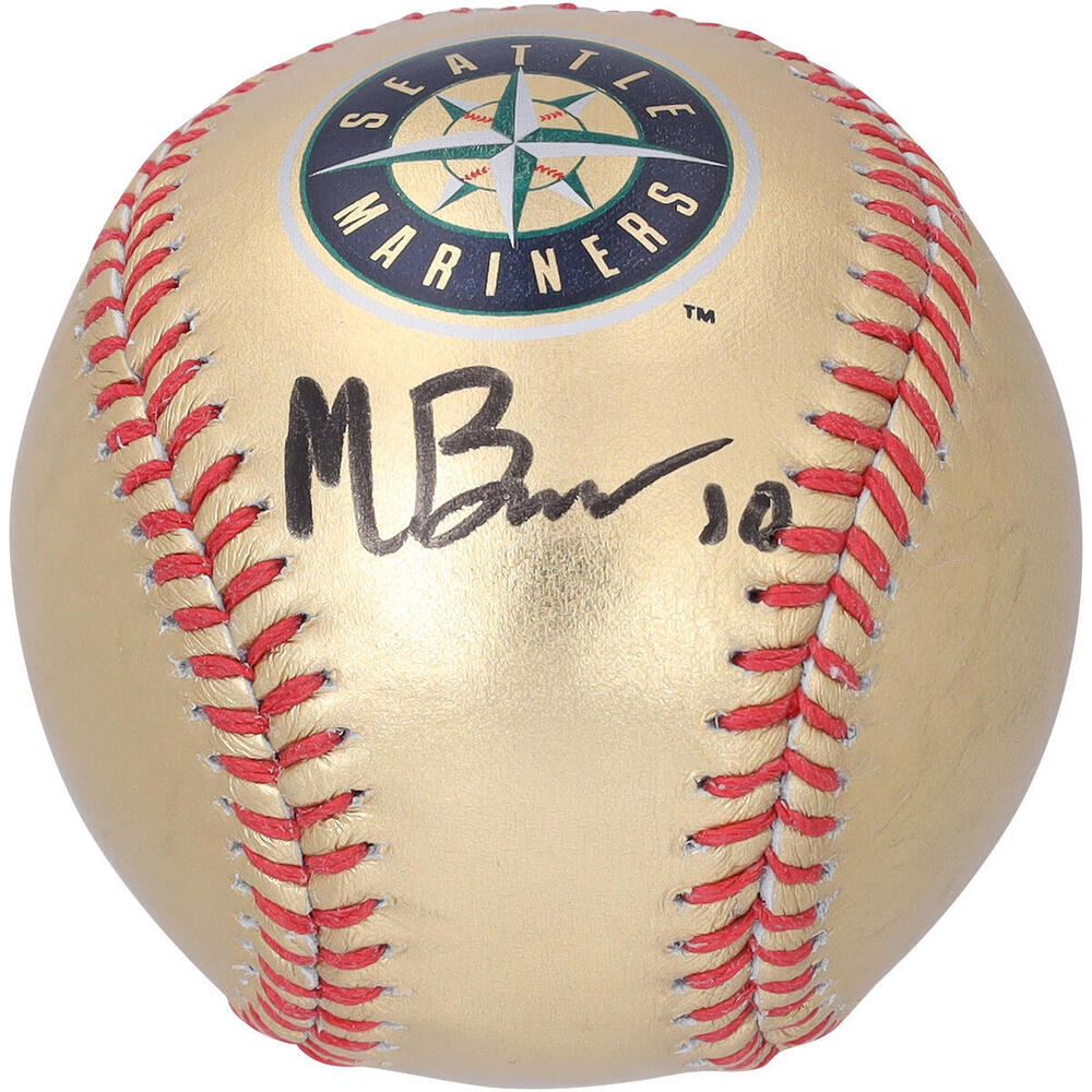 Matty Beniers Seattle Kraken Autographed Seattle Mariners Gold Baseball