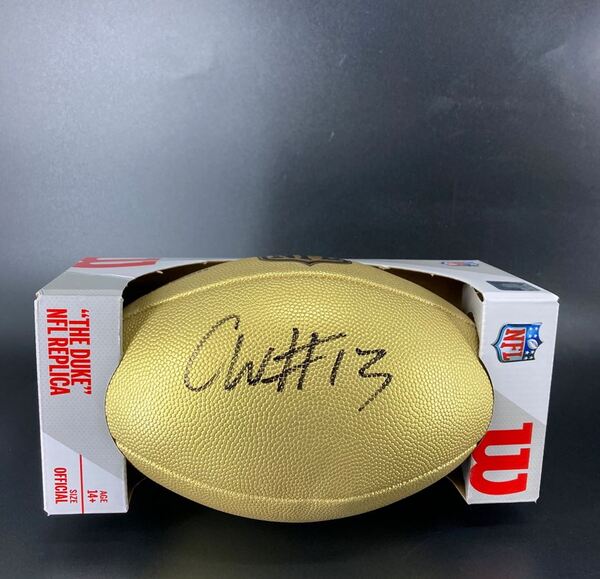 NFL - Bears Caleb Williams Signed Gold Composite Football