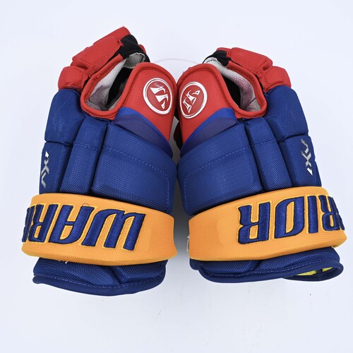 Image of Wood, Miles<br>Warrior AX1 Gloves (Reverse Retro Colors)<br>New Jersey Devils<br>2022-23<br>#44