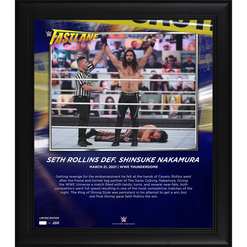 Seth Rollins Framed 15'' x 17'' 2021 Fastlane Collage - #1 of a Limited Edition of 250