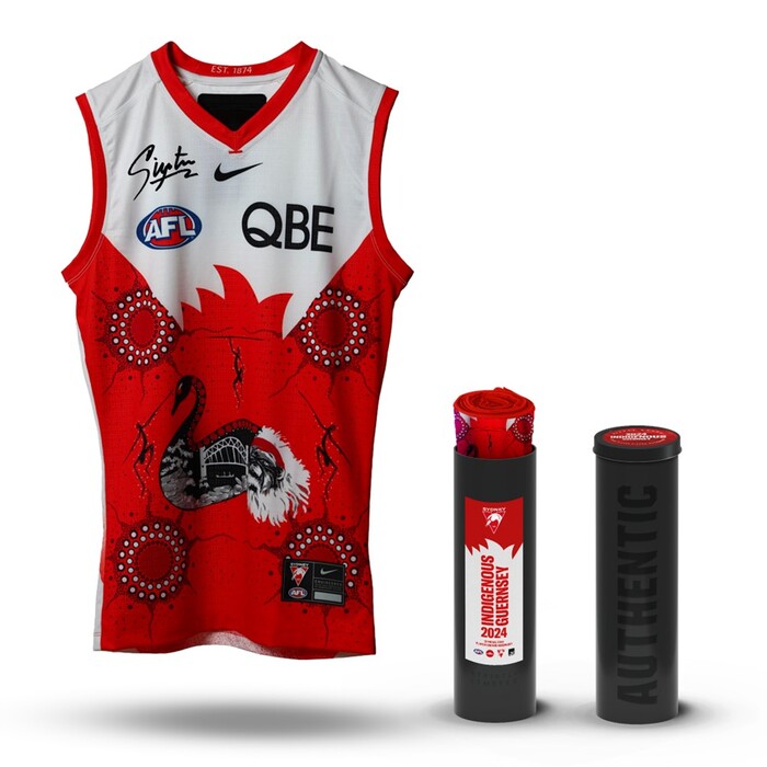 Joel Amartey #36 Sydney Swans Signed 2024 Marn Grook Player Guernsey
