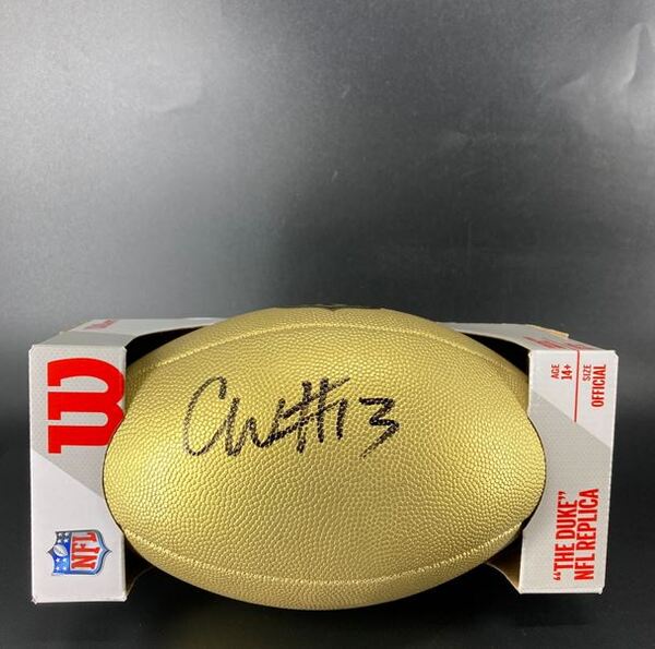 NFL - Bears Caleb Williams Signed Gold Composite Football