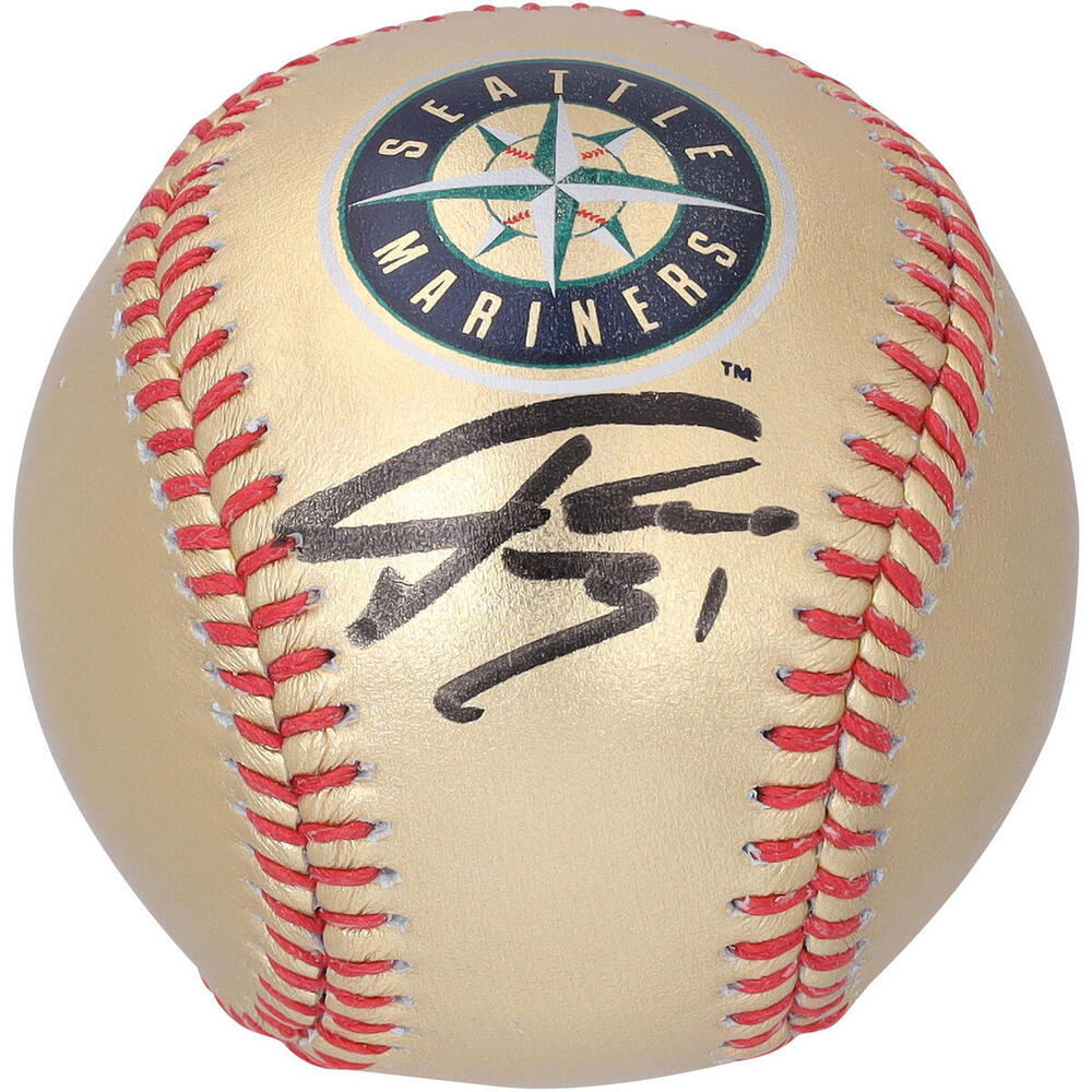 Philipp Grubauer Seattle Kraken Autographed Seattle Mariners Gold Baseball