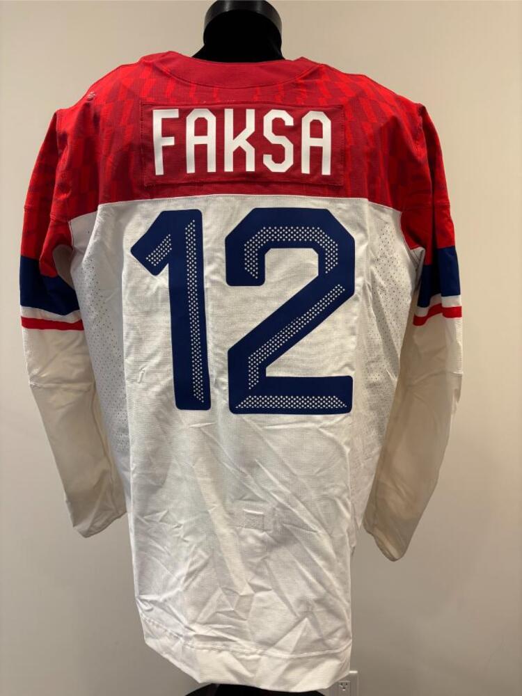 Radek Faksa Czechia Game-Used White Jersey worn v. France on February 13, 2026, as a part of the 2026 Milano Cortina Winter Games.