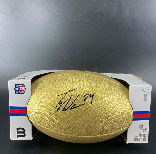 NFL - Colts Tyler Warren Signed Gold Composite Football