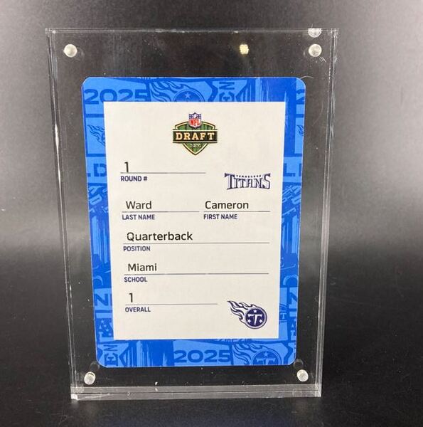 NFL - Titans Cameron Ward Special Edition 2025 Draft Card 1 of 2