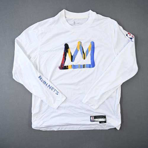 Image of Sumner, Edmond - Brooklyn Nets - Game-Issued City Edition Long-Sleeved Shooting Shirt - 2022-23 NBA Season
