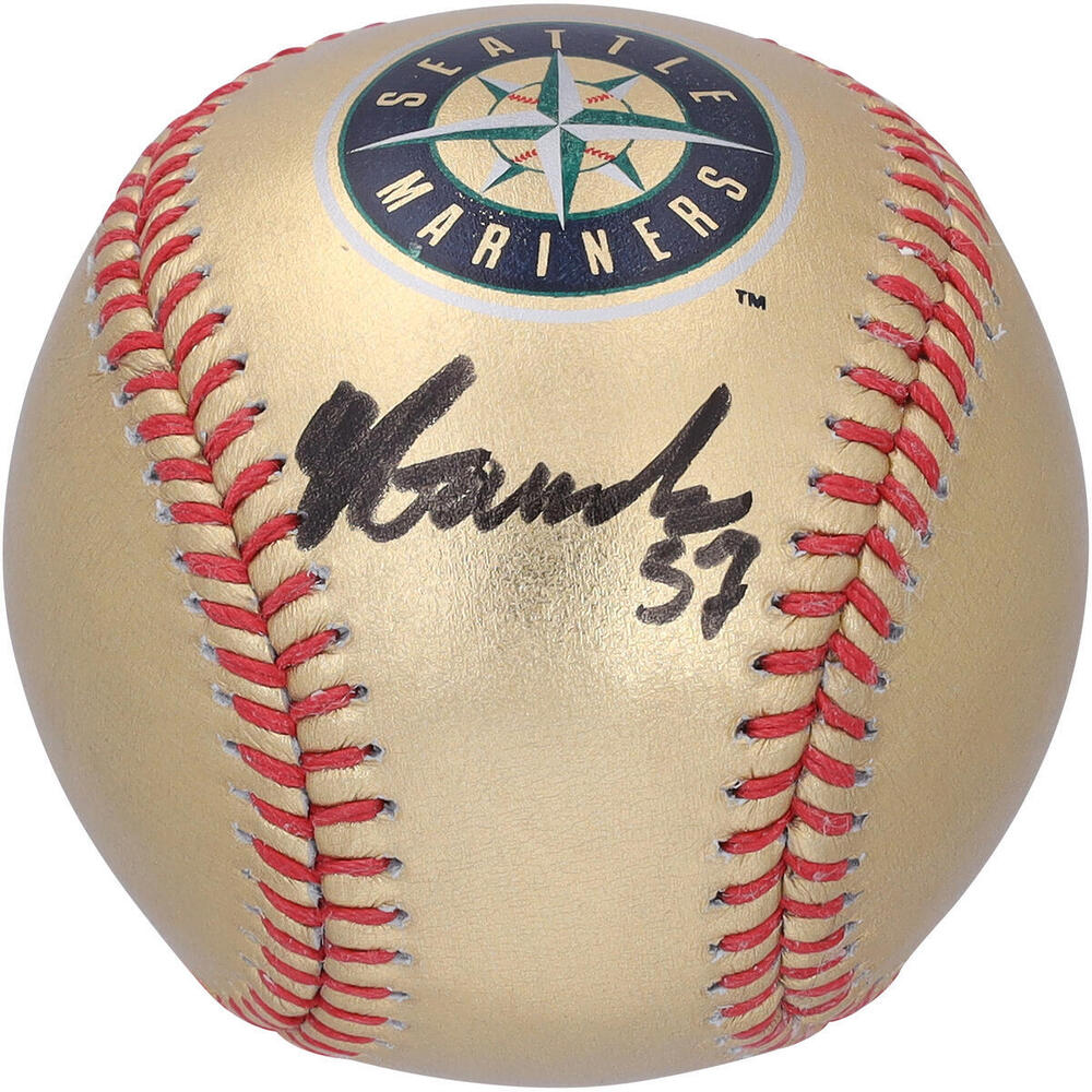 Yanni Gourde Seattle Kraken Autographed Seattle Mariners Gold Baseball