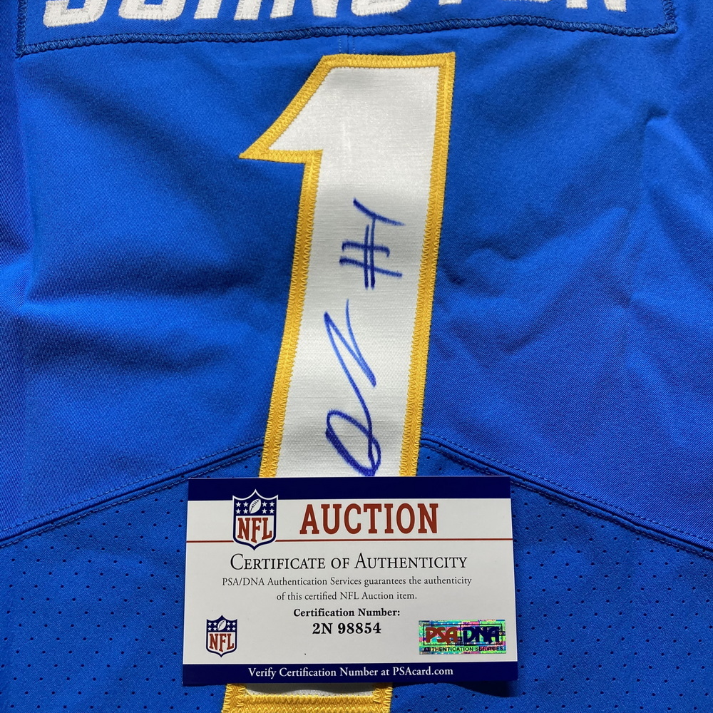 NFL - Chargers Quentin Johnston Signed Authentic Jersey Size 44