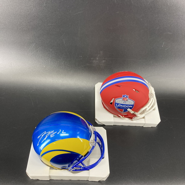 London Games - Rams Blake Corum Signed Mini Helmet + London Games Mini H...