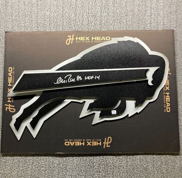 HOF - Bills Andre Reed Signed 3D Metal Wall Art (28x14.5)