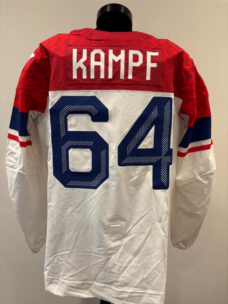 David Kampf Czechia Game-Used White Jersey worn v. France on February 13, 2026, as a part of the 2026 Milano Cortina Winter Games.