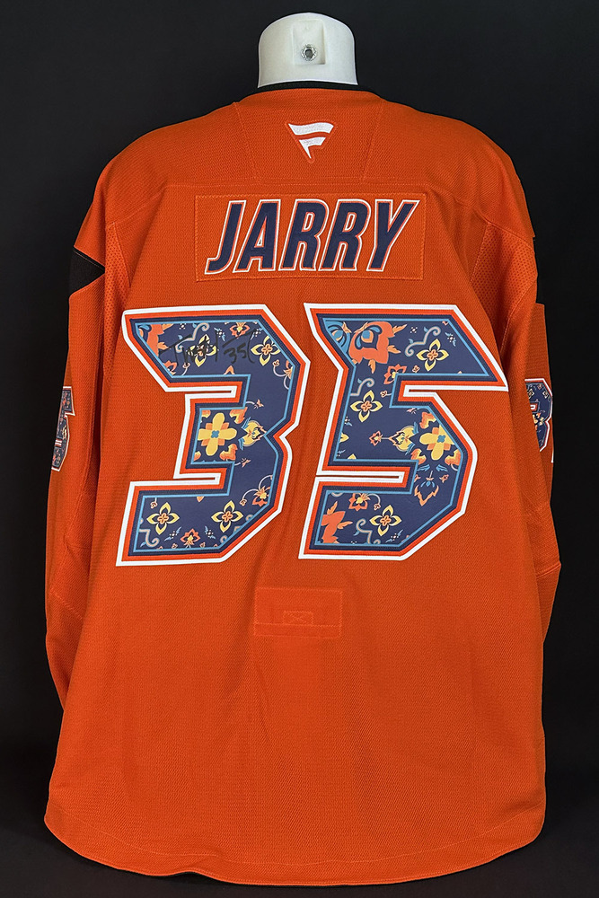 Tristan Jarry #35 - Autographed 2025-26 Edmonton Oilers South Asian Celebration Night Ltd Edition Fanatics Practice Jersey (Autographed Only / Not Worn)