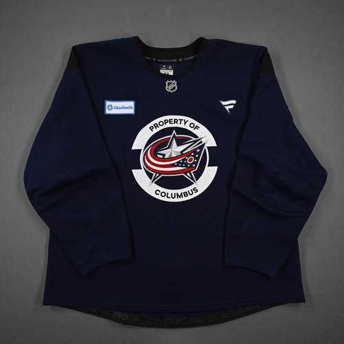 Image of Unknown<br>Navy Blue Practice Jersey w/ OhioHealth Patch<br>Columbus Blue Jackets<br>2025-26