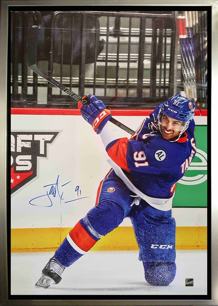 John Tavares - Signed & Framed 20x29 New York Islanders Shooting Canvas