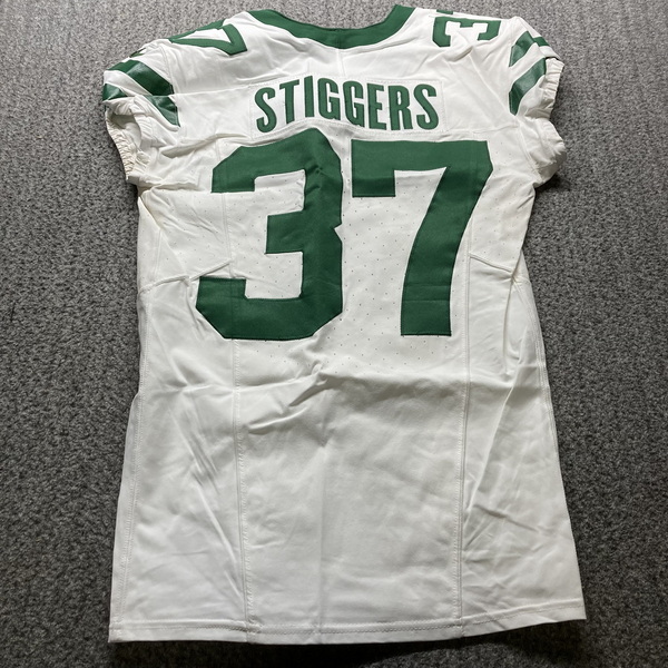 London Games - Jets Qwan'tez Stiggers Game Used Jersey (10/06/24) Size 4...