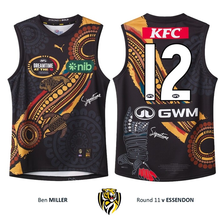 Photo of Ben Miller #12 Richmond 2026 Dreamtime Guernsey