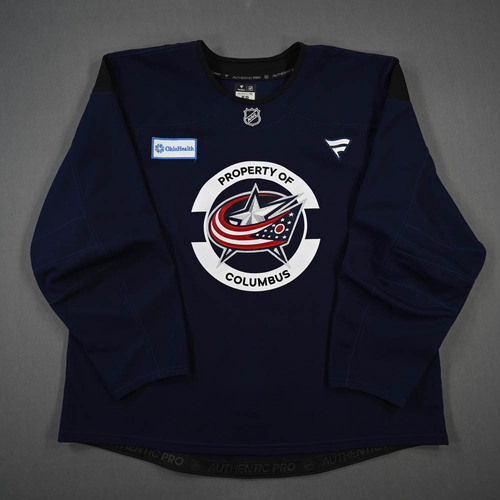 Image of Unknown<br>Navy Blue Practice Jersey w/ OhioHealth Patch<br>Columbus Blue Jackets<br>2025-26