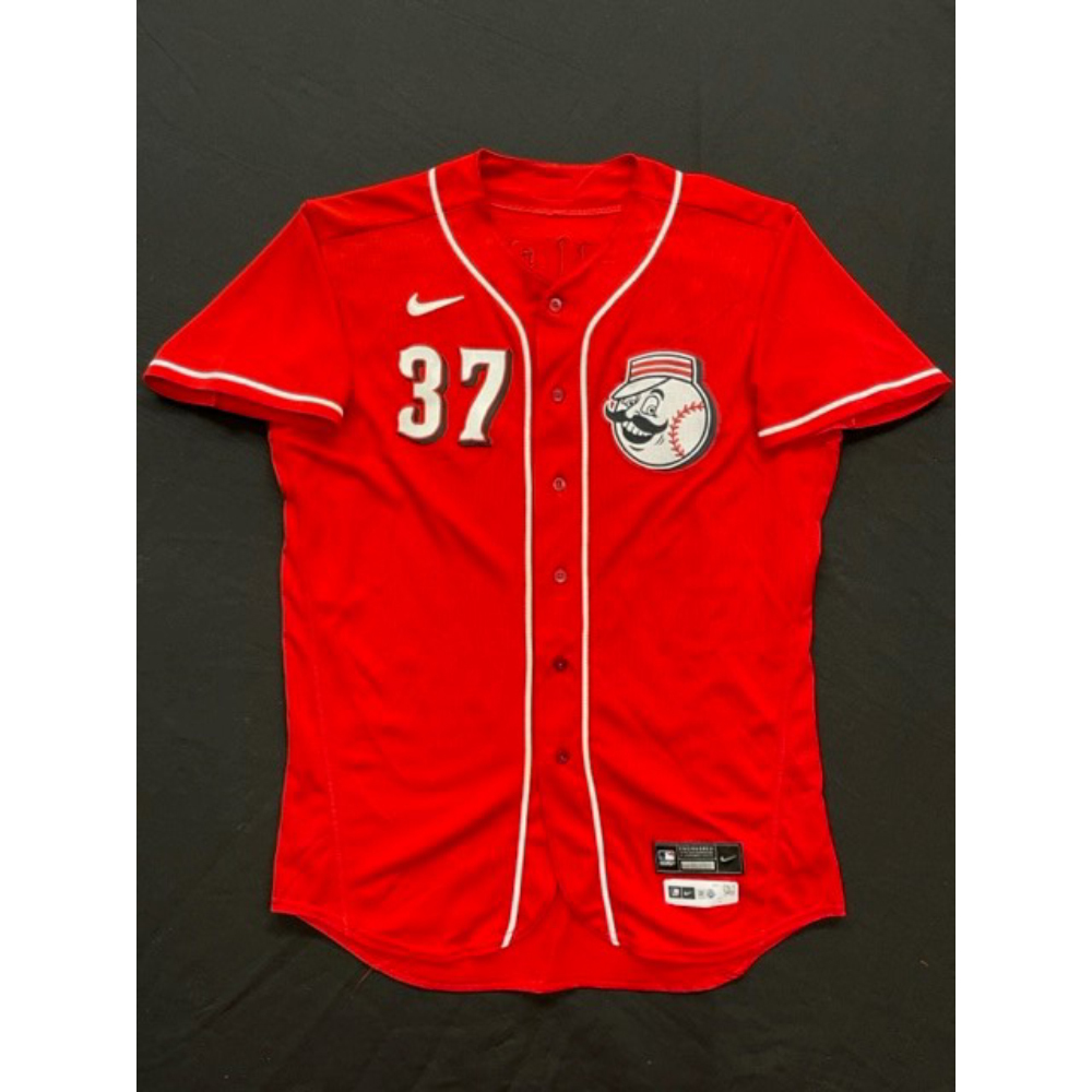 Tyler Stephenson -- Game Used Red Alternate Jersey -- CIN at ATL on 4/8