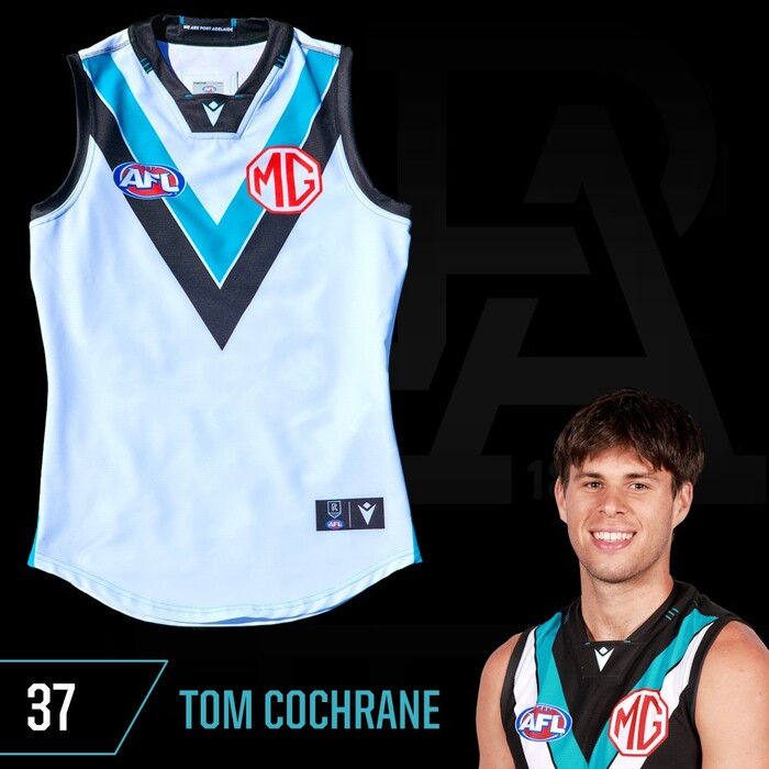 Photo of Tom Cochrane #37 Port Adelaide 2025 Clash Match-Worn Guernsey