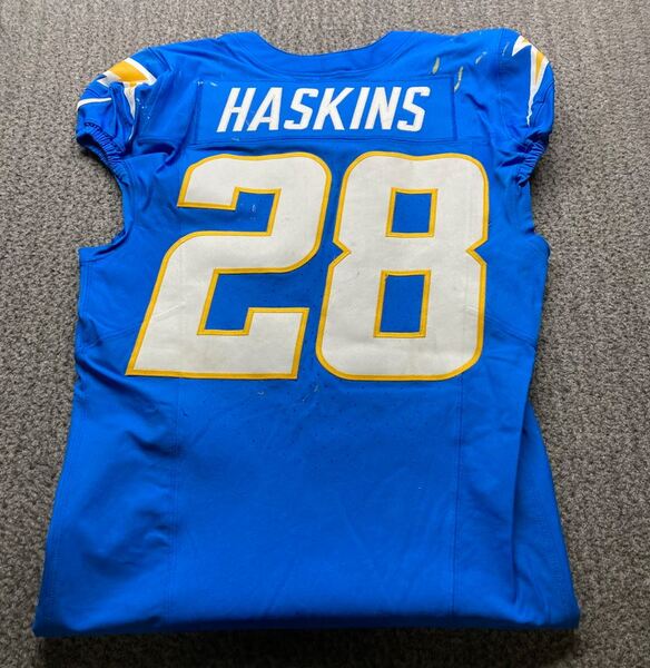 Sao Paulo Game - Chargers Hassan Haskins Game Worn Jersey (9/05/2025) Si...