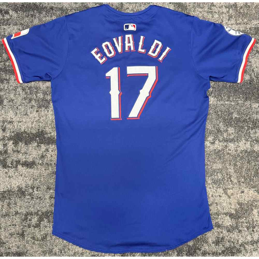 Nathan Eovaldi #17 Texas Rangers Game-Used Blue Alternate Jersey