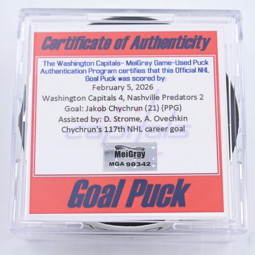 Image of Jakob Chychrun - Washington Capitals - February 5, 2026 vs. Nashville Predators (Capitals Logo)