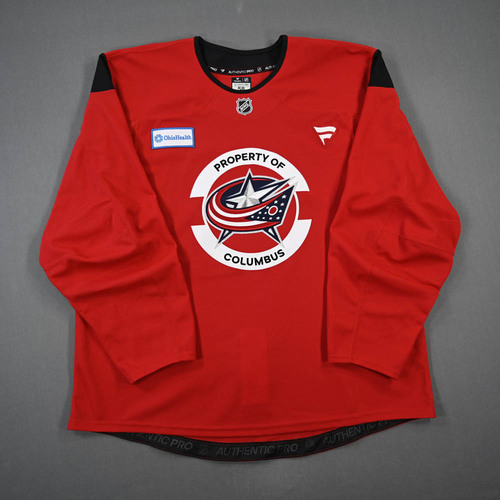 Image of Unknown<br>Red Practice Jersey w/ OhioHealth Patch<br>Columbus Blue Jackets<br>2025-26