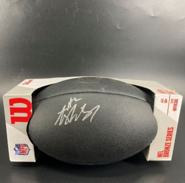 NFL - Raiders Ashton Jeanty Signed Black Composite Silver Series Football