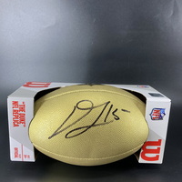 NFL - Vikings Dallas Turner Signed Gold Composite Football
