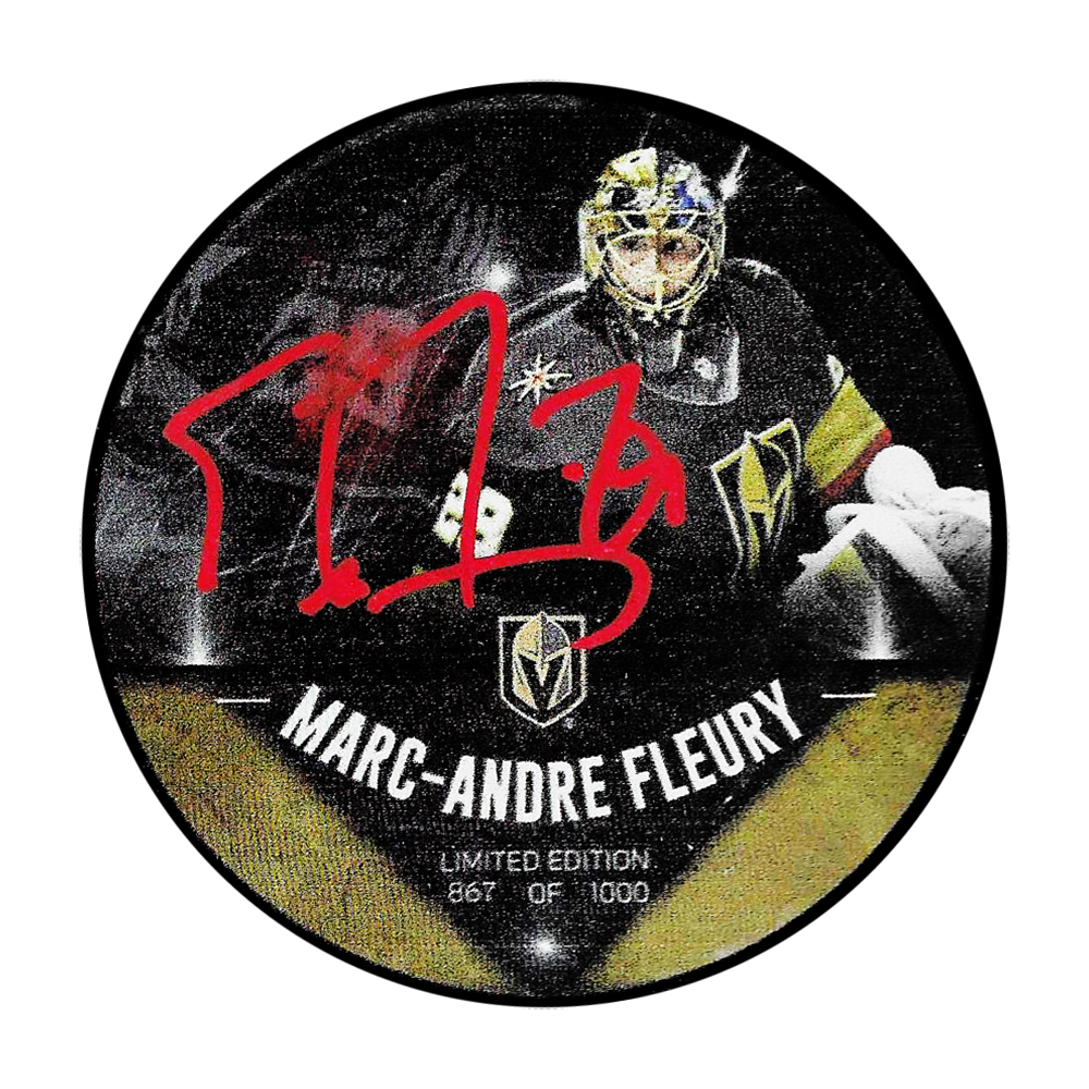Marc-Andre Fleury Autographed Vegas Golden Knights Limited-Edition Puck - Fanatics Authenticated