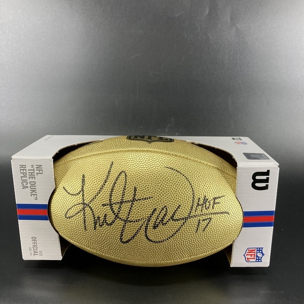 HOF - Rams Kurt Warner Signed Gold Composite Football