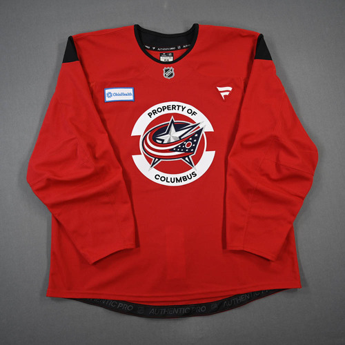 Image of Unknown<br>Red Practice Jersey w/ OhioHealth Patch<br>Columbus Blue Jackets<br>2025-26