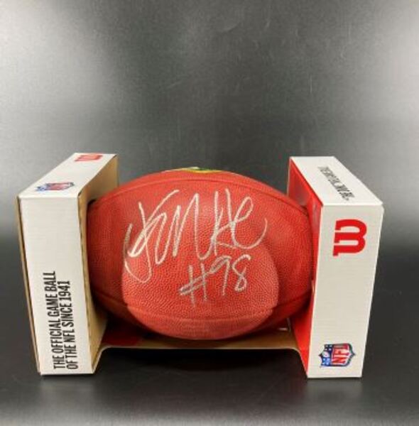 NFL - Texans Kayden McDonald Signed Authentic Football with Draft Logo