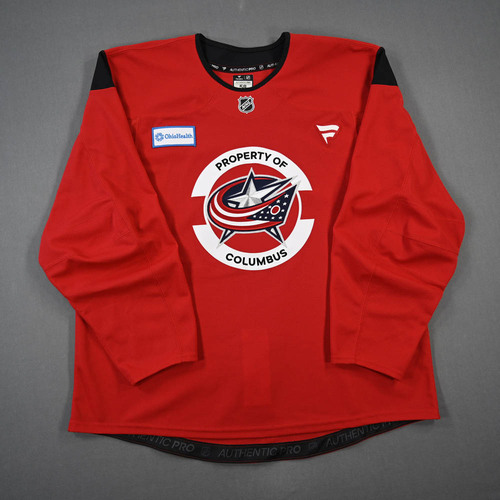 Image of Unknown<br>Red Practice Jersey w/ OhioHealth Patch<br>Columbus Blue Jackets<br>2025-26