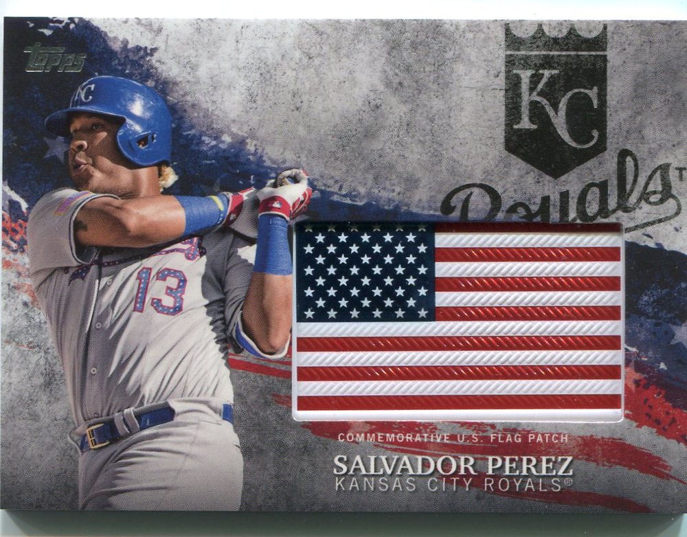 2018 Topps Independence Day U.S. Flag Relics #IDMLSP Salvador Perez