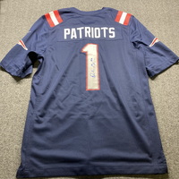 NFL - Patriots Drake Maye Signed Replica Draft Jersey Size Small