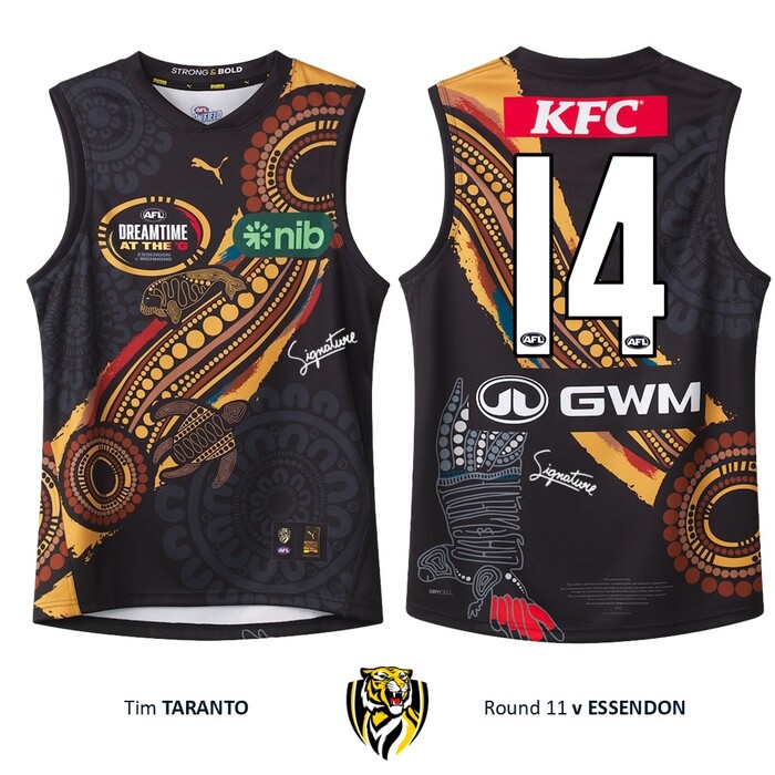 Photo of Tim Taranto #14 Richmond 2026 Dreamtime Guernsey