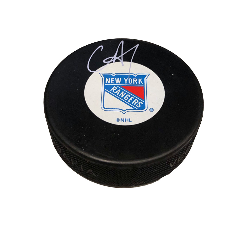 CHRIS DRURY Signed New York Rangers Puck