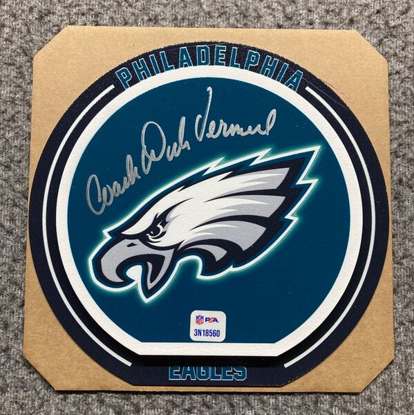 HOF - Eagles Dick Vermeil Signed 3D Metal Wall Art (8x8)
